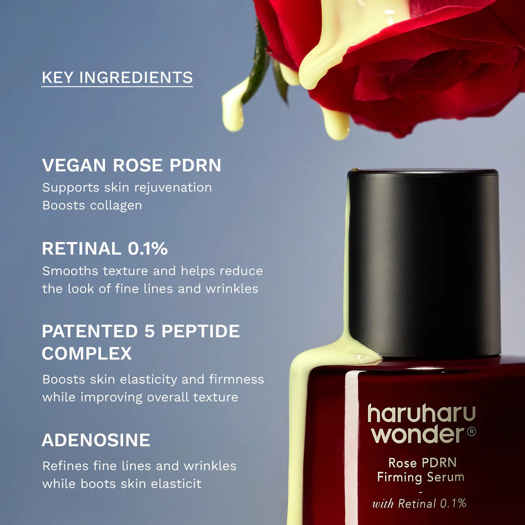 Haruharu Wonder – Rose PDRN Firming Serum, Retinal 0.1%, 30ml